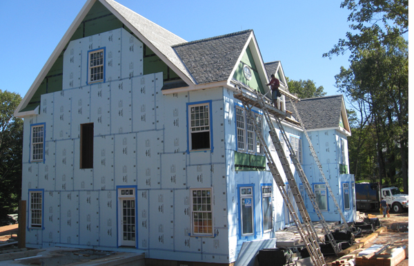 45 Deer Cliff — framing stage, construction 2011