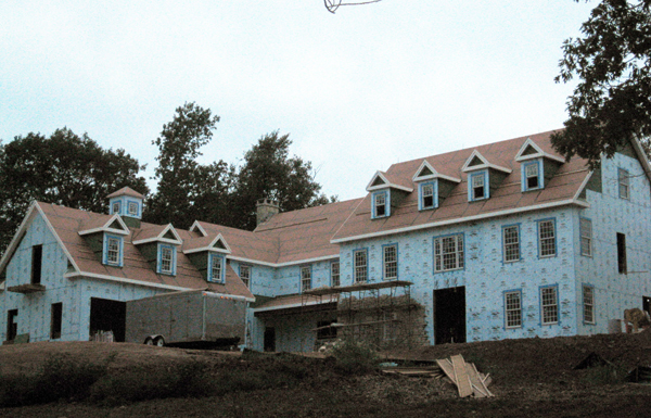45 Deer Cliff — SunPower solar installation on south roof, construction 2011